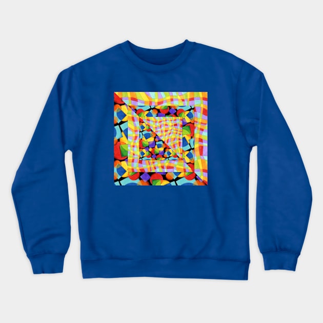 Candy Rainbow Quilt Crewneck Sweatshirt by PatriciaSheaArt